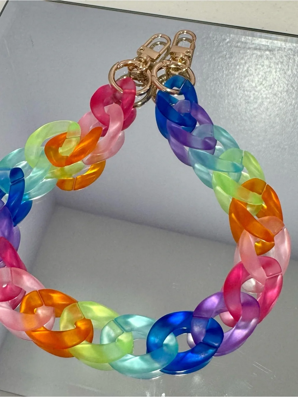 New Rainbow Link Bag Chain 18 inches